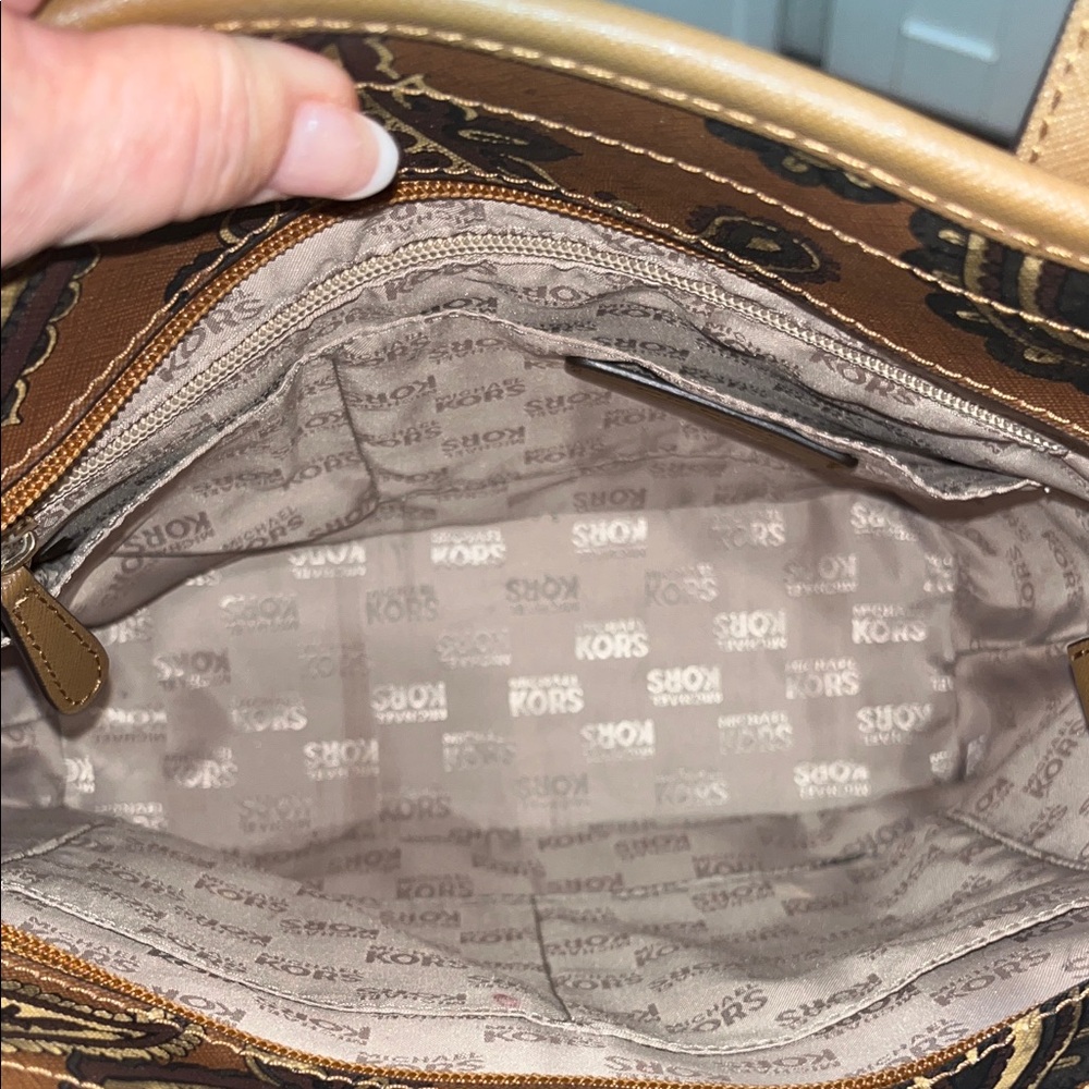 Michael Kors Brown Paisley Tote Bag - Picture 5 of 6
